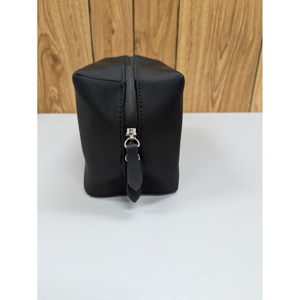 Burberry Toiletry Bag OS Black Neoprene Logo Zip Travel Pouch Minimalist - Picture 5 of 11